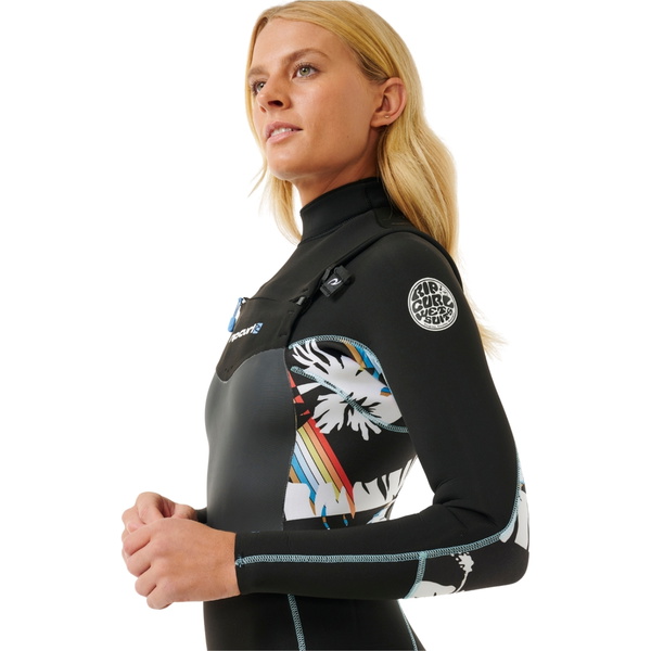 Rip Curl Mujer Dawn Patrol 5/3mm Chest Zip Neopreno 15PWFS - Black / Multi